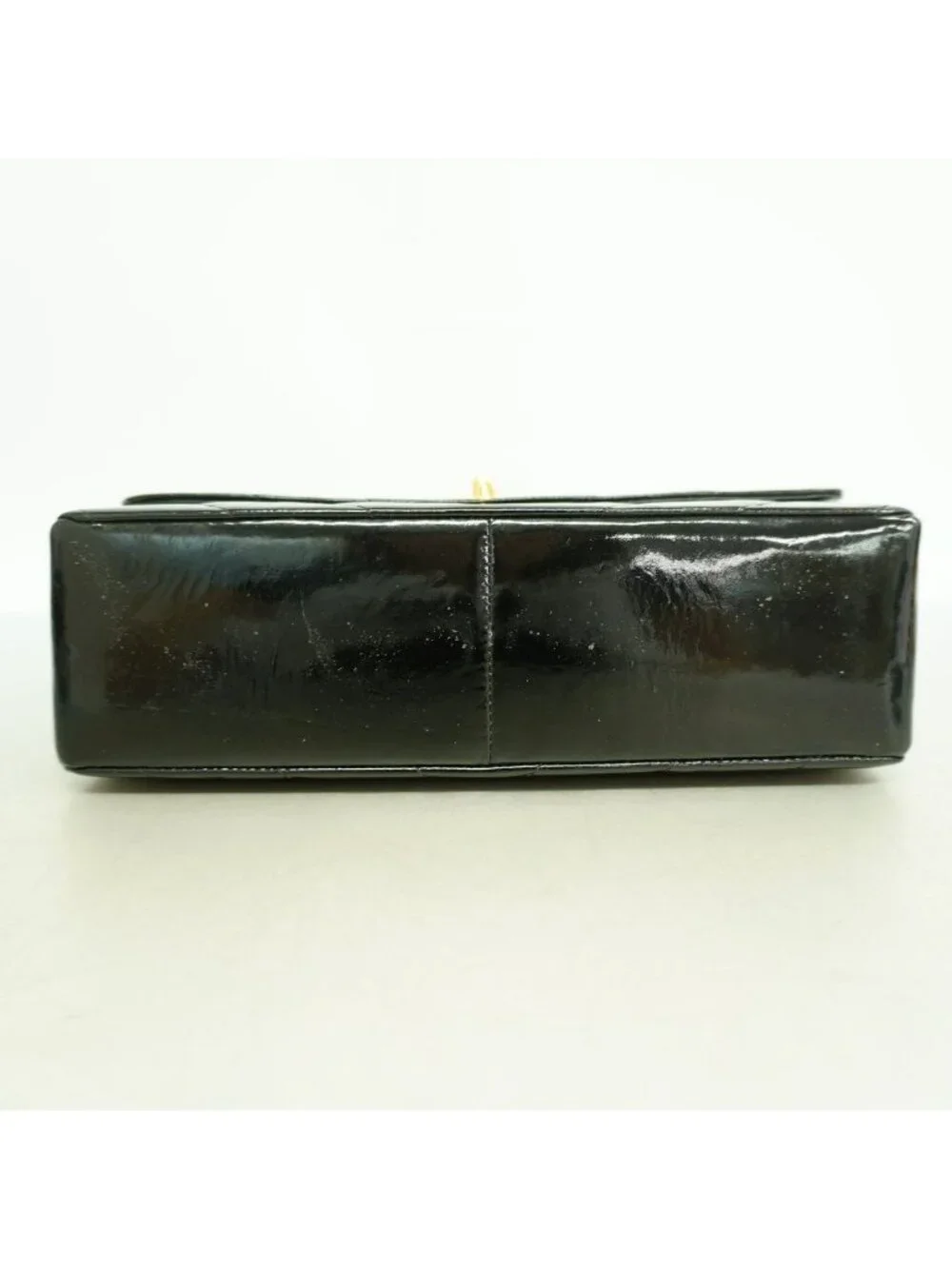 Chanel Handbag Stitch Patent Leather Black Gold 2-Way